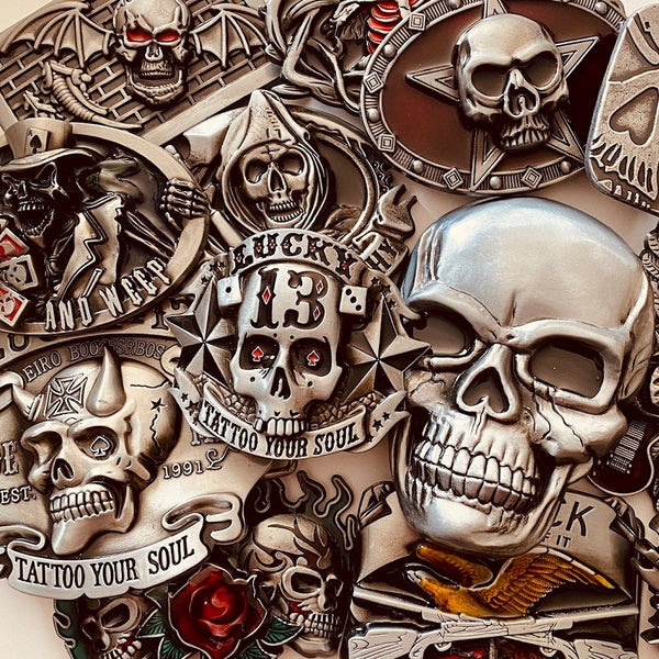 Boucle de ceinture tête de mort