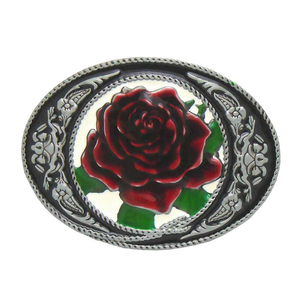 Boucle  de Ceinture  doré  , CowGirl , femme ,  rose rouge