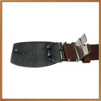 Ceinture a griffe marron en PU pour boucles de ceinture