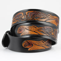Ceinture noire en cuir haute qualité pour boucles de ceinture