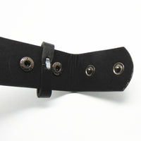 Ceinture noire en croûte de cuir pour boucles de ceinture
