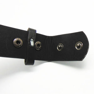 Ceinture noire en croûte de cuir pour boucles de ceinture