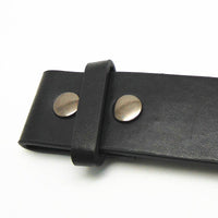 Ceinture noire en croûte de cuir pour boucles de ceinture

