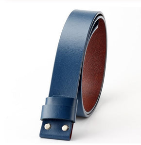 Ceinture bleu  personnalisable en croute de cuir pour femme ou homme