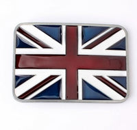 boucle de ceinture cuir , drapeau anglais , union jack
