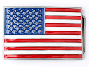 boucle de ceinture pour ceinturon cuir , drapeau des états unis d'amérique