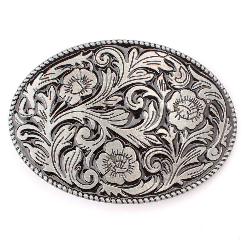 Boucle  de Ceinture  doré  , CowGirl , femme ,  fleur , noir