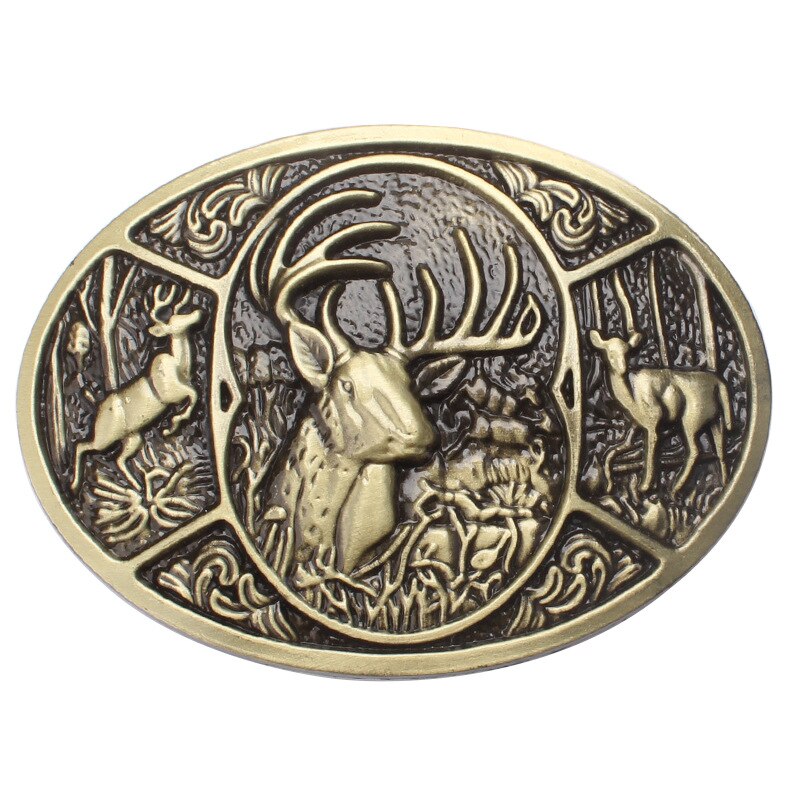 Boucle de ceinture western -country-cowboy-chevreuil-Cerf-chasseur-biche-france
