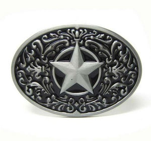 boucle de ceinture cuir en acier avec une étoile