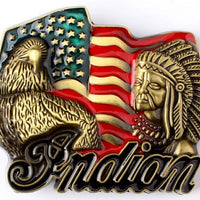 Boucle de ceinture vintage , Indian , indien ,Aigle US  ,drapeau américain ,USA