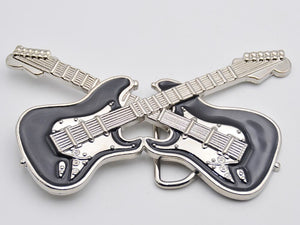Boucle de ceinture , western , country , cowboy ,musique , Rock Double Guitare - www.boucles-et-ceintures.fr