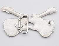 Boucle de ceinture , western , country , cowboy ,musique ,, Rock Double Guitare - www.boucles-et-ceintures.fr , automatique , compatible
