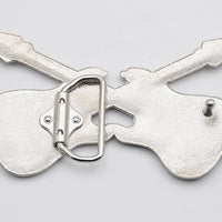 Boucle de ceinture , western , country , cowboy ,musique ,, Rock Double Guitare - www.boucles-et-ceintures.fr , automatique , compatible