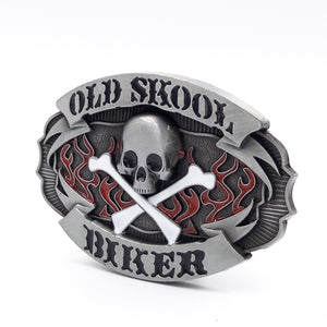 Boucle de ceinture vintage - Tete de mort - pirate - Old Skool - Biker