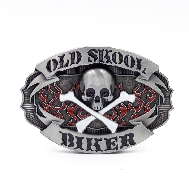 Boucle de ceinture vintage - Tete de mort - pirate - Old Skool - Biker