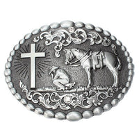 Boucle de ceinture western -country-cowboy- croix-cheval-ceinture-cuir