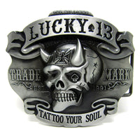 Boucle de Ceinture country , Tête de mort rose , As pique , lucky 13 , tattoo your soul