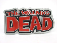 boucle de ceinture acier , ceinturon ,serie tv , the walking dead , rouge 
