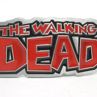 boucle de ceinture acier , ceinturon ,serie tv , the walking dead , rouge 