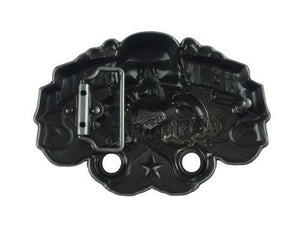 boucle de ceinture -vintage- western- country - tete de mort - gear head