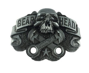 boucle de ceinture -vintage- western- country - tete de mort - gear head