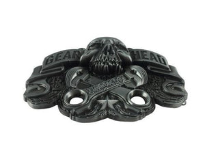 boucle de ceinture -vintage- western- country - cowboy-tete de mort - gear head