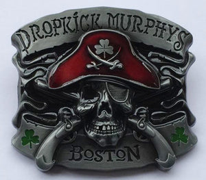 Boucle de ceinture , Pirate , tete de mort , trefle , DROPKICK MURPHYS BOSTON