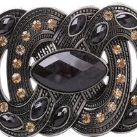 boucle de ceinture pour femme , strass noir , charm