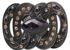 boucle de ceinture pour femme , strass noir , charm