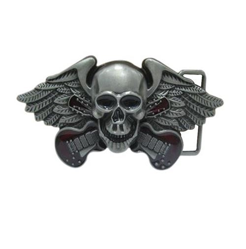 oucle de ceinture , Pirate , tete de mort , aile, guitare , musicien