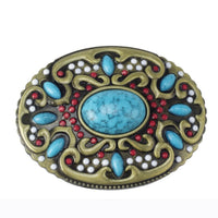 boucle pour ceinture femme personnalisable , pierre bleu 